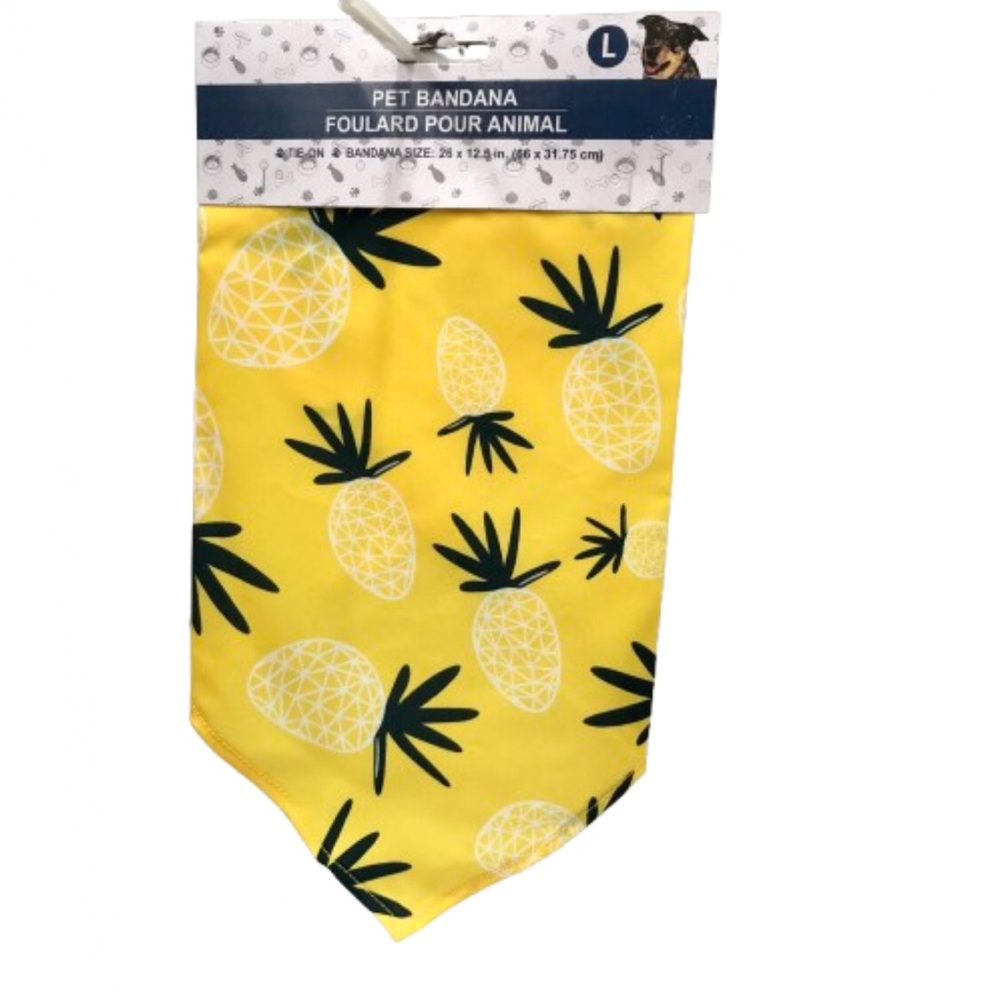 🪼$4🪼NEW Pet Bandana Yellow Pineapple Tie On Style Dog Apparel Large